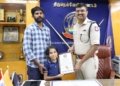 உலக சாதனை படைத்த மாணவிக்கு எஸ்.பி. பாராட்டு
