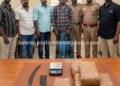 கஞ்சா மற்றும் கத்திகளுடன் சுற்றித்திரிந்த இளைஞர் கைது