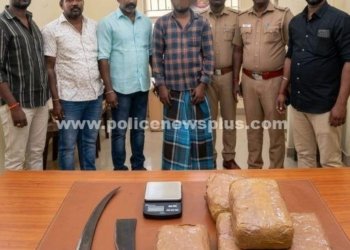 கஞ்சா மற்றும் கத்திகளுடன் சுற்றித்திரிந்த இளைஞர் கைது