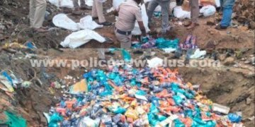 குட்கா உள்ளிட்ட போதைப் பொருட்கள் தீ வைத்து அழிப்பு