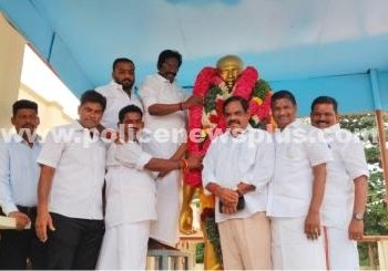 காமராஜர் சிலைக்கு தமிழக வெற்றிக் கழகம் மரியாதை