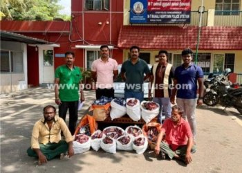 மீஞ்சூர் அருகே 60 கிலோ குட்கா பறிமுதல். இருவர் கைது