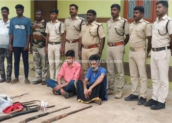 காட்டு மாடு வேட்டையாடிய 2 பேர் கைது