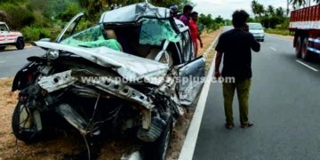 லாரி மீது கார் மோதி விபத்து
