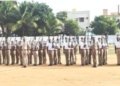 கவாத்து மற்றும் ஆயுதப் பயிற்சியை எஸ்.பி. ஆய்வு