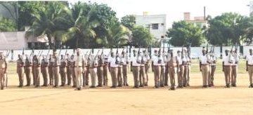 கவாத்து மற்றும் ஆயுதப் பயிற்சியை எஸ்.பி. ஆய்வு