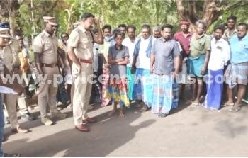 சாலை விபத்து பகுதியை ஆய்வு செய்த எஸ்.பி.