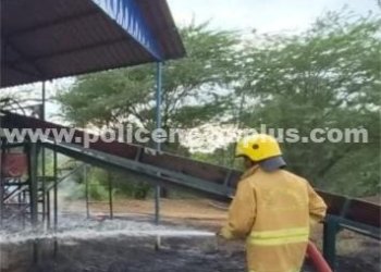 நத்தம் அருகே தென்னை நார் குடோனில் தீ விபத்து