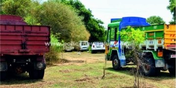 சட்டவிரோதமாக மணல் திருடிய 2 டிப்பர் லாரிகள் பறிமுதல்