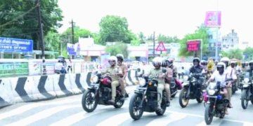கன்னியாகுமரியில் தலைக்கவச விழிப்புணர்வு