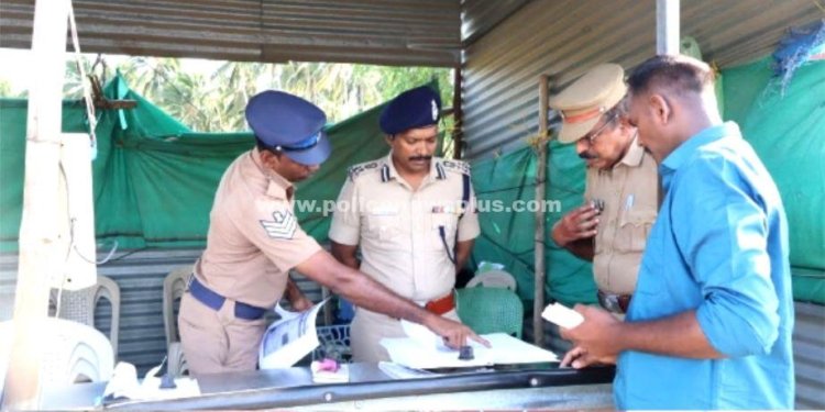 சோதனைச் சாவடியில் காவல்துறை துணைத்தலைவர் ஆய்வு