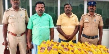 600 கிலோ புகையிலை பொருட்கள் பறிமுதல். 2 பேர் கைது