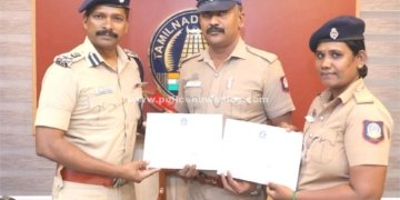 சிறப்பாக பணியாற்றிய 2 தலைமை காவலர்களுக்கு பாராட்டு